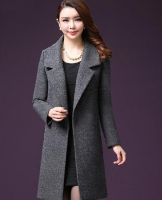 Khoác dạ ghi 1 cúc cao cấp TA317