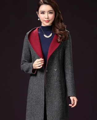 Áo khoác dạ Hàn Quốc cao cấp kèm mũ TA320